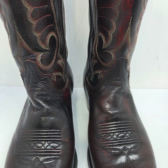 Laredo Mens Black And Burgundy Leather Cowboy Boots Size US 9.5 D main image 14